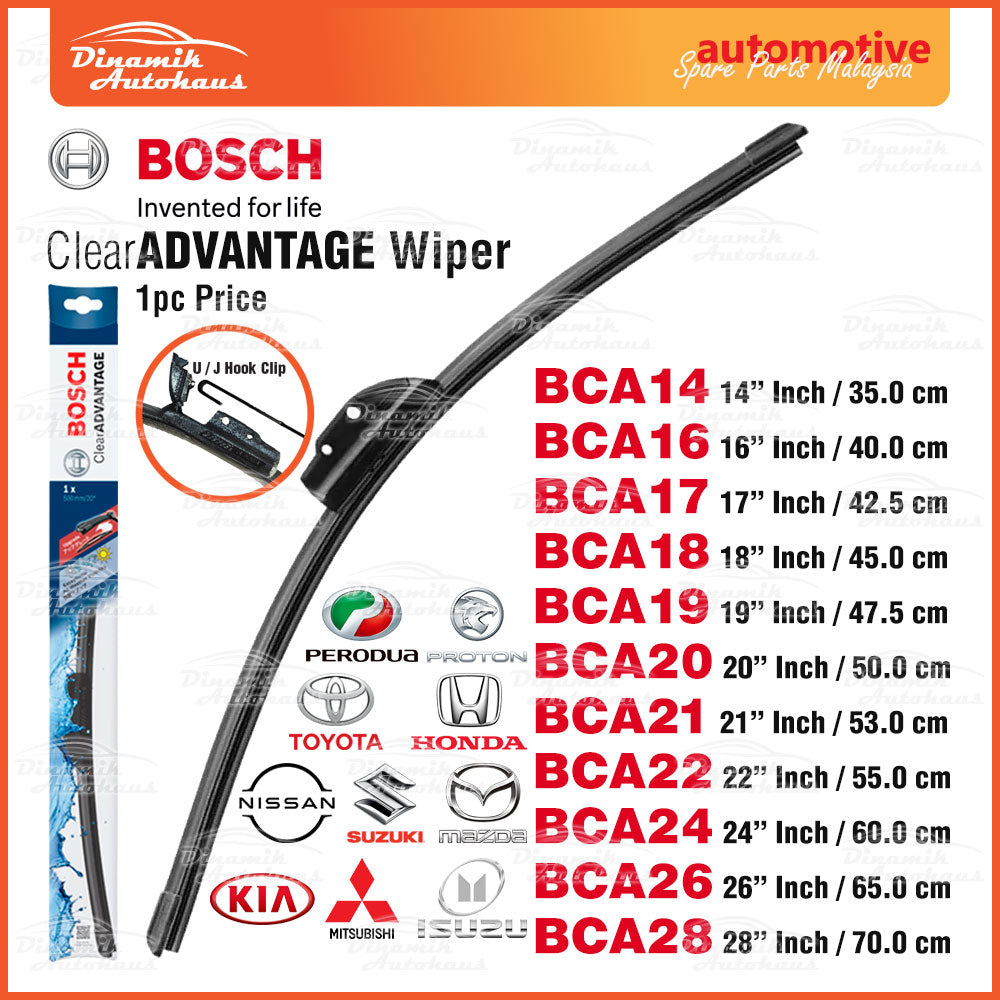 Bosch Clear Advantage Car Auto Windshield Wiper Suitable For U Hook Type Wiper Arm